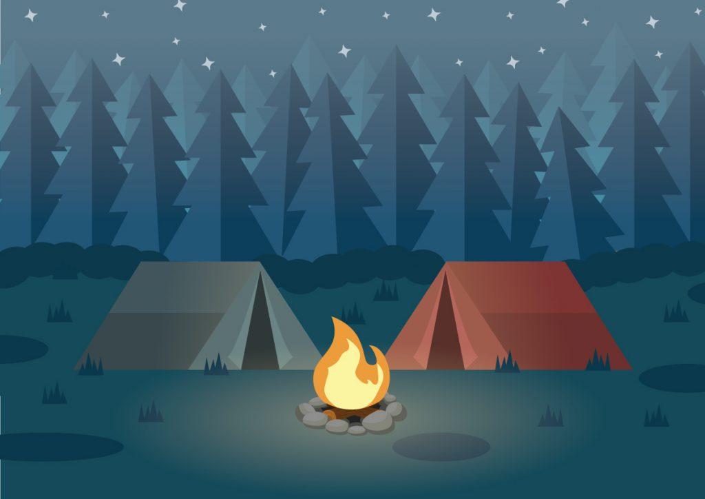 Illustration af Camping