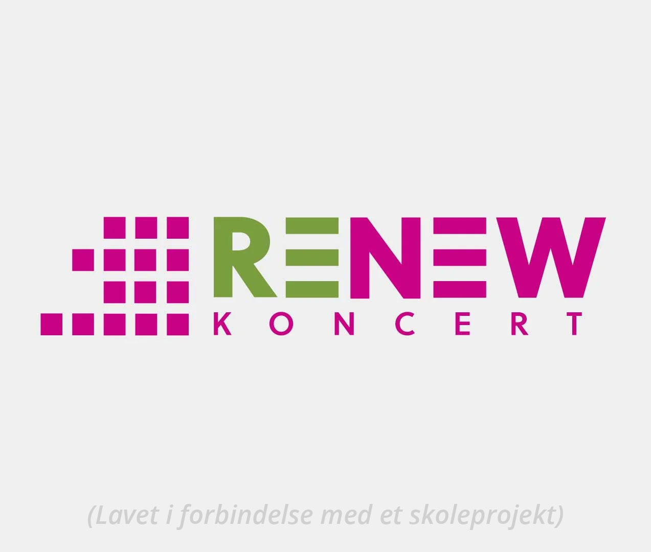 Logo til en opdigtet virksomhed ved navn RENEW Koncert